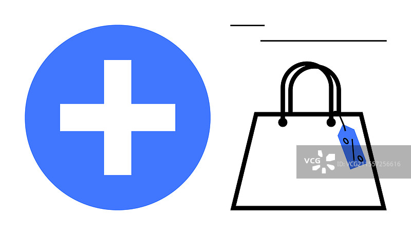 健康与购物概念蓝色医疗加号图片素材
