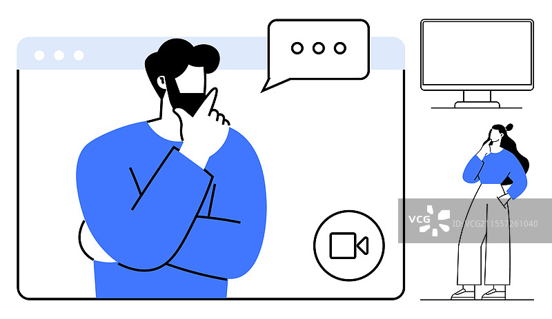 在线沟通与虚拟会议 - 人们图片素材