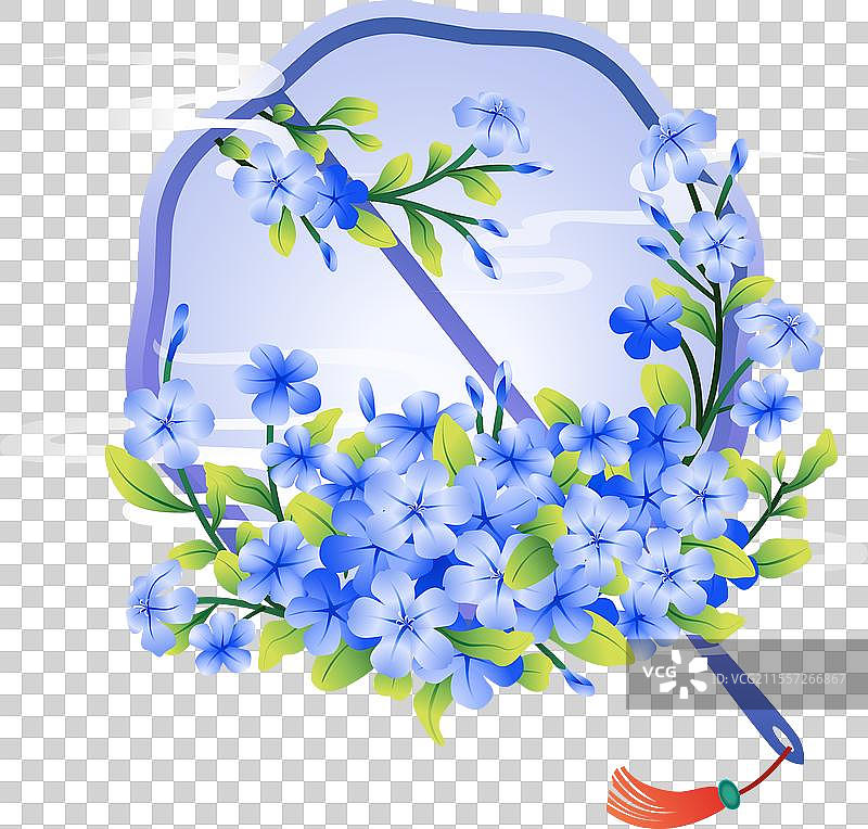 蓝色蓝雪花元素图片素材