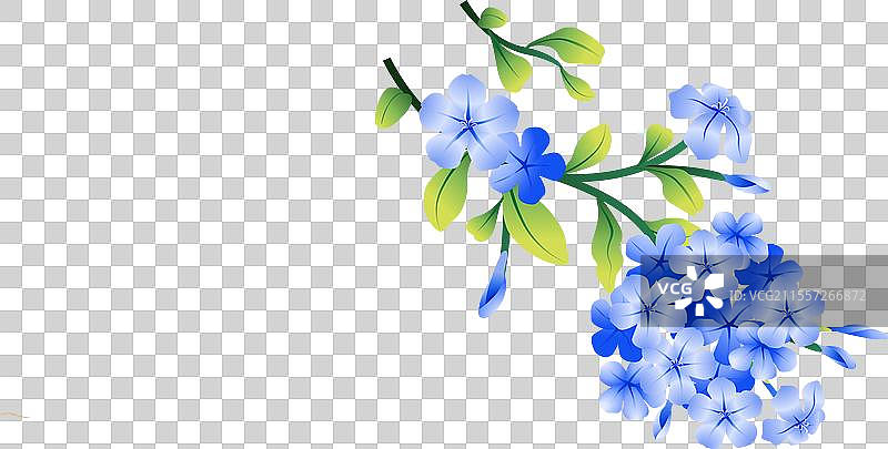 蓝色蓝雪花元素图片素材