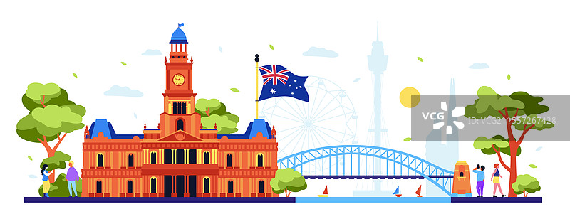 澳大利亚的现代彩色市政厅建筑图片素材