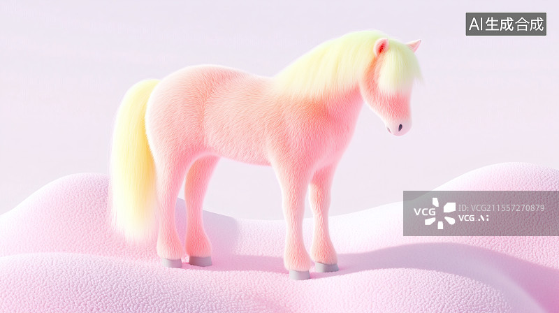 【AI数字艺术】粉红色背景下的玩具马特写镜头图片素材