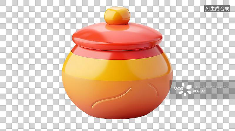【AI数字艺术】暖色调陶瓷罐图片素材