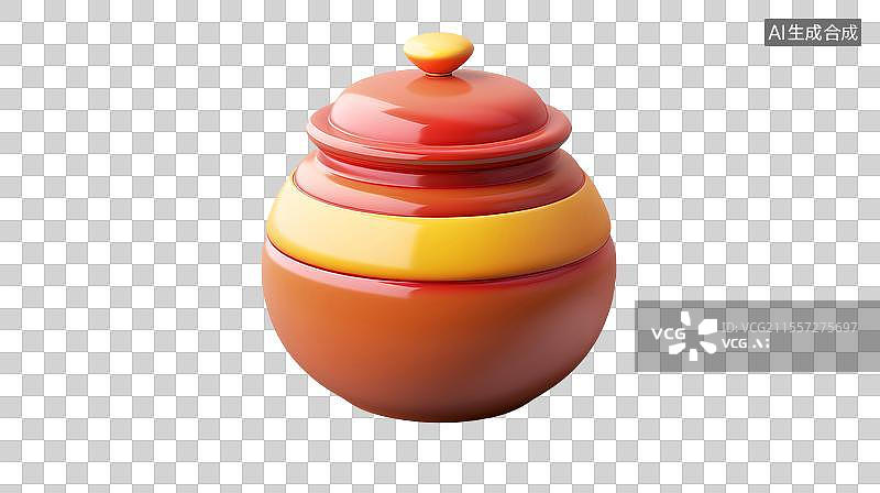 【AI数字艺术】暖色调陶瓷罐图片素材