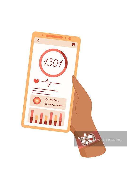 手握智能手机的健身应用程序图片素材