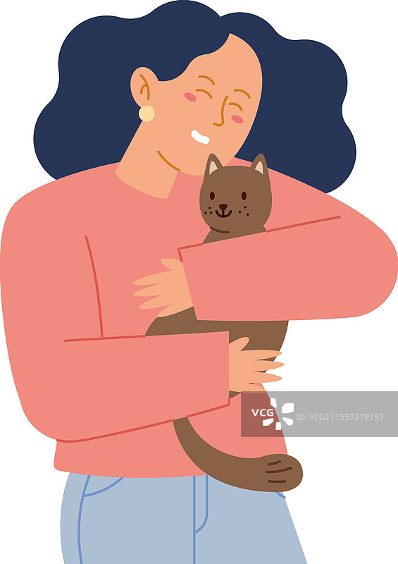 女人抱着她可爱的宠物雪貂图片素材