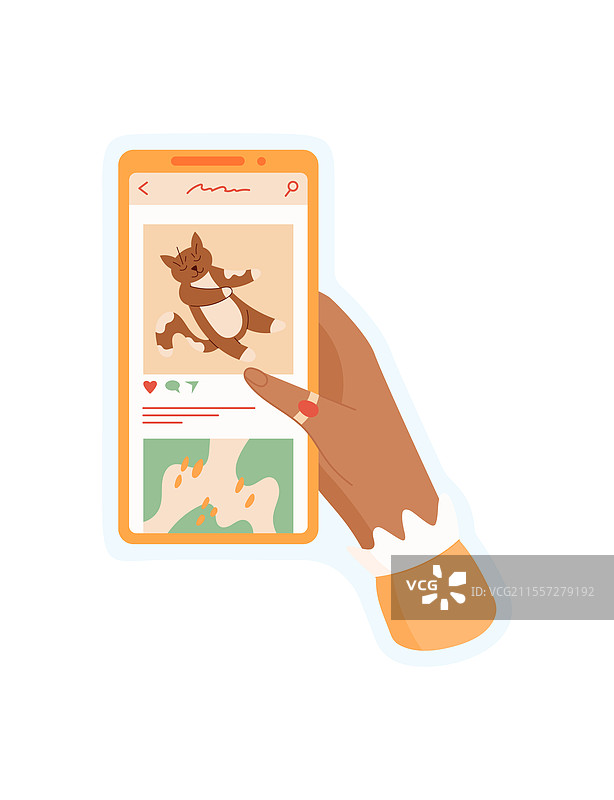 手握手机的贴纸图片素材