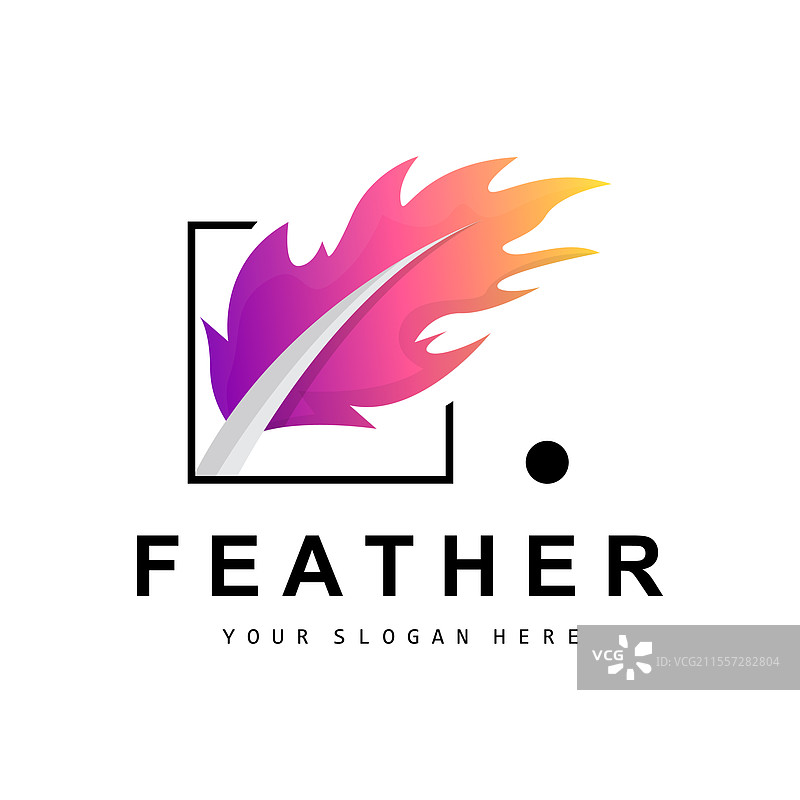 羽毛标志动物翅膀设计图标模板图片素材