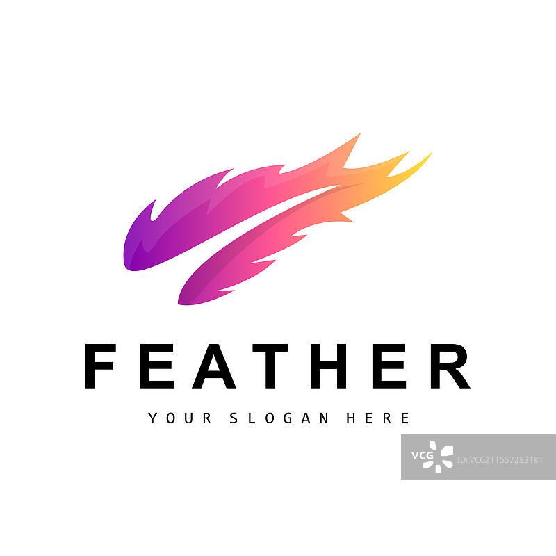 羽毛标志动物翅膀设计图标模板图片素材