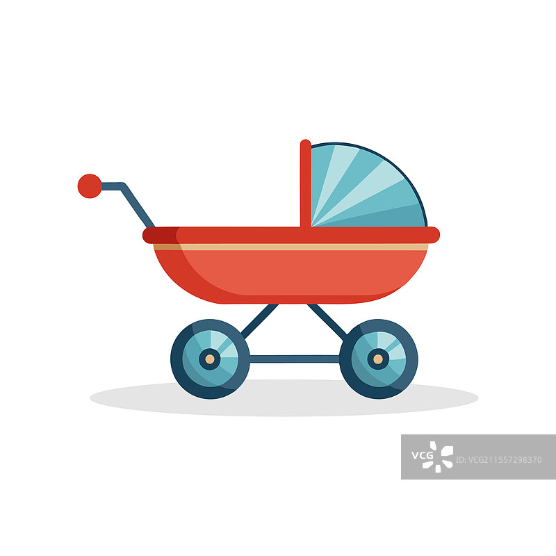 婴儿车孤立在白色背景上图片素材