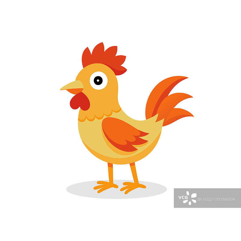 站立在后腿上的卡通鸡图片素材