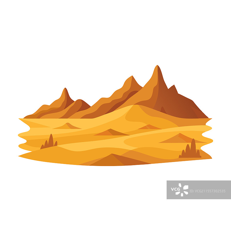 荒凉的沙漠，光秃的沙丘和崎岖的地形图片素材