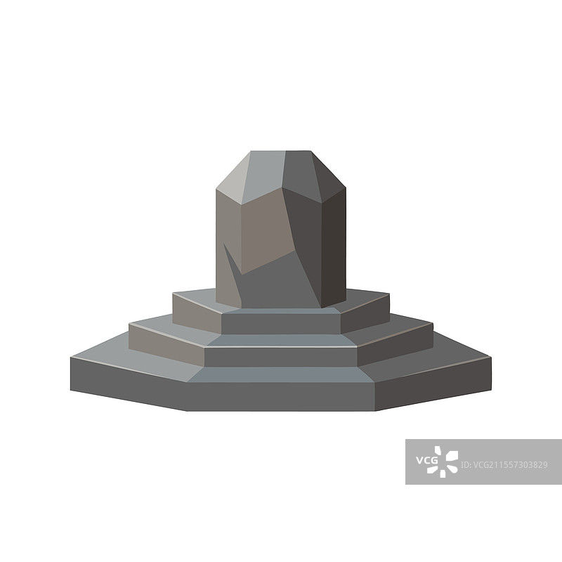 平坦的岩石讲台，孤立在白色背景上图片素材