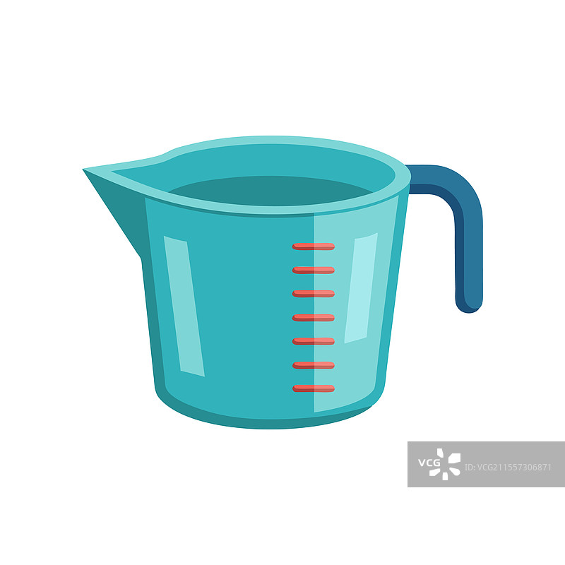 带把手的量杯，平放在白色背景上图片素材