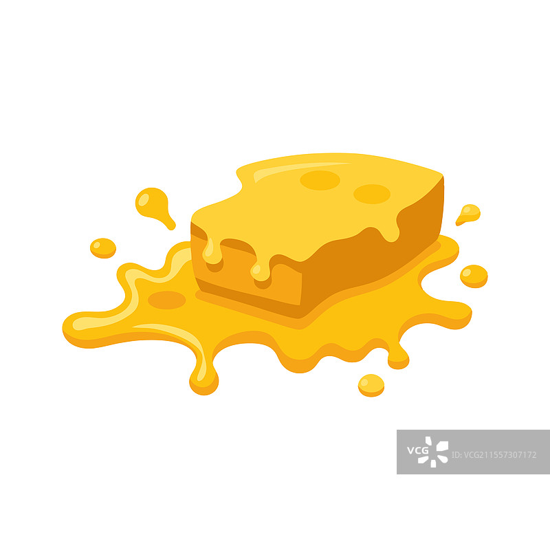 融化的奶酪溅落在白色背景上图片素材