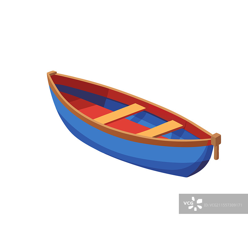 白色背景上孤立的平底小船图片素材