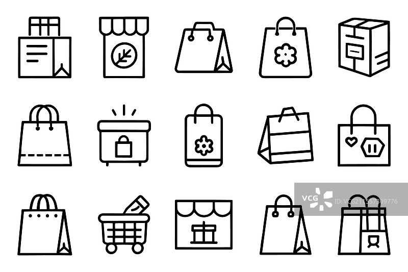 购物袋和食品杂货包装相关图片素材