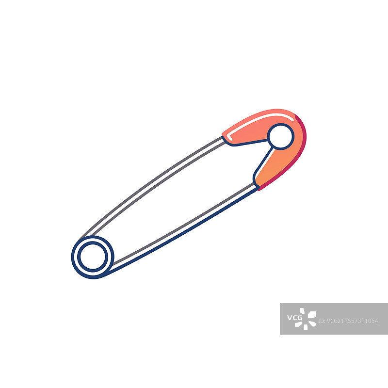 安全别针孤立在白色背景上图片素材