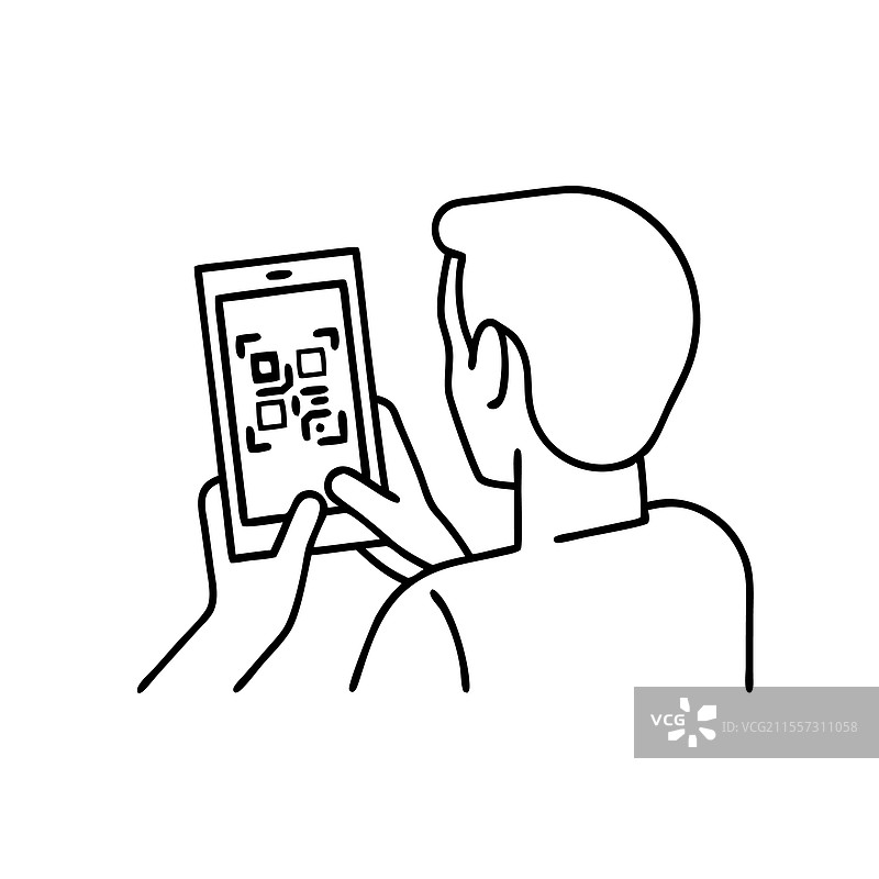 使用智能手机扫描二维码图片素材