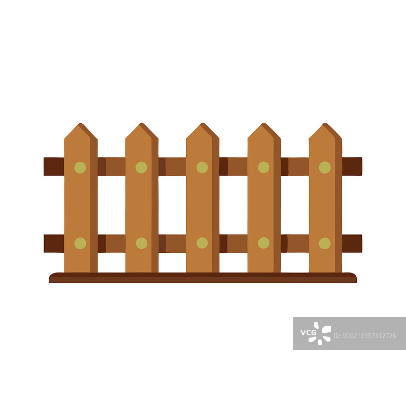 孤立的木栅栏，配有四根坚固的柱子图片素材