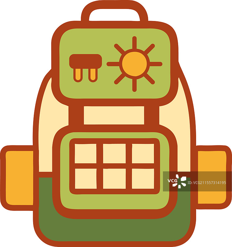 太阳能可持续背包图标图片素材