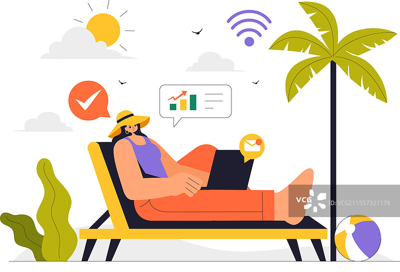 数字游牧生活方式，展示人们在工作图片素材