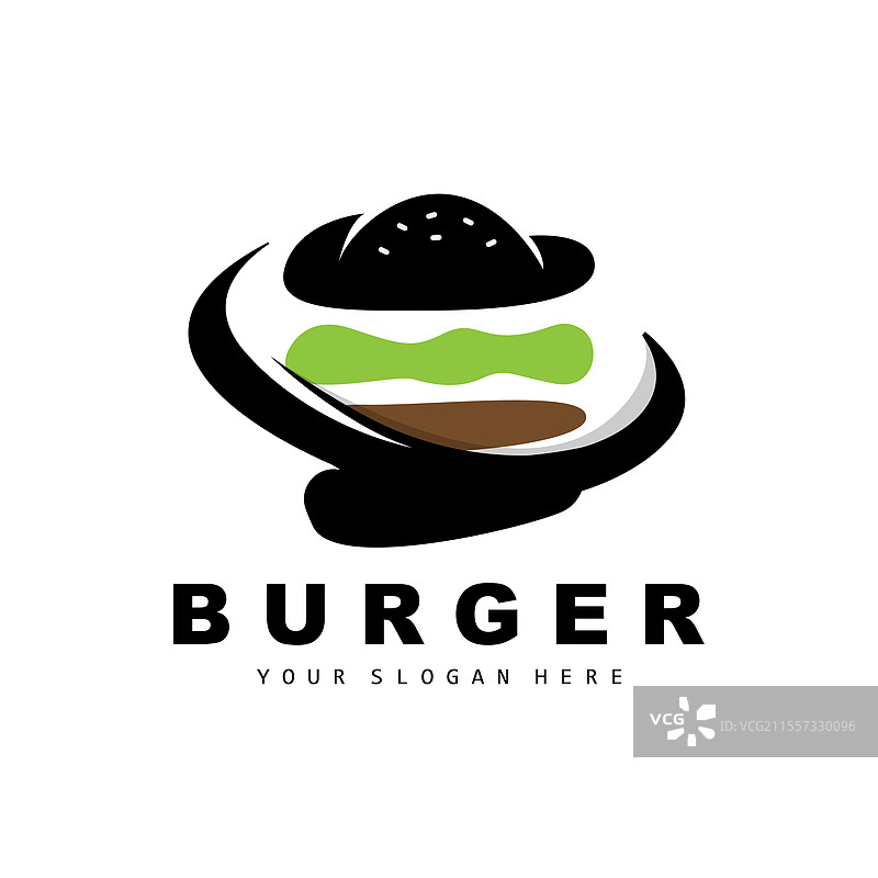 汉堡快餐设计标志，包含面包和蔬菜图片素材
