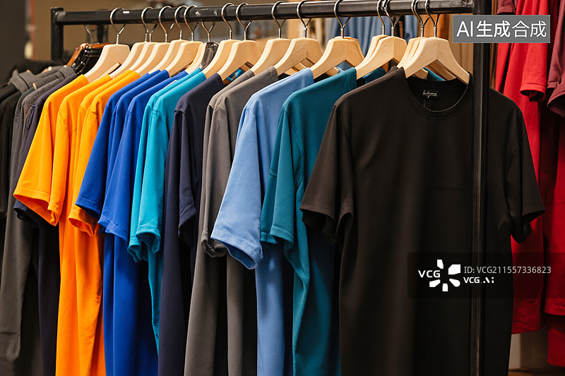 【AI数字艺术】多彩T恤展示图片素材