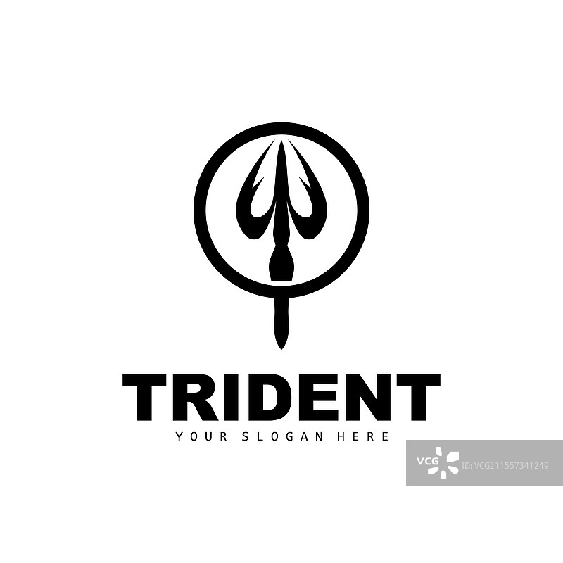 波塞冬（海王星）的魔法三叉戟标志图片素材