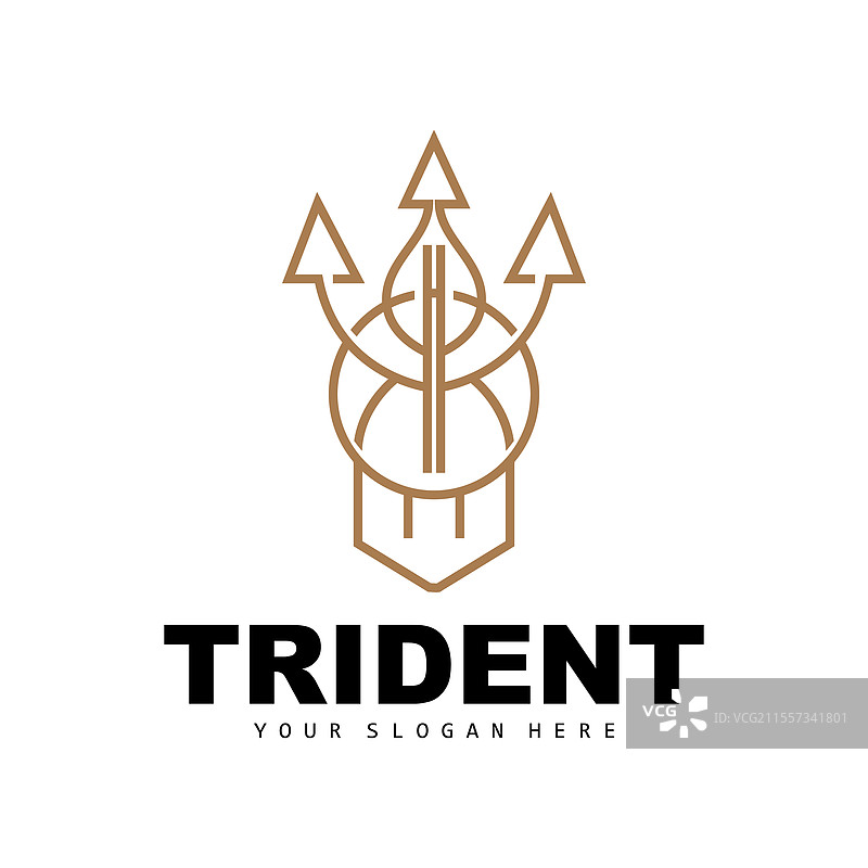 波塞冬（海王星）的魔法三叉戟标志图片素材