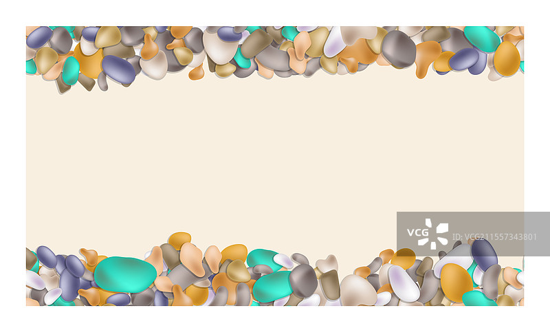 空白的横幅纸上铺满海卵石图片素材