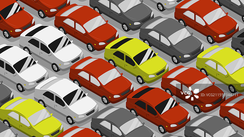 等距的出租车和私家车图片素材