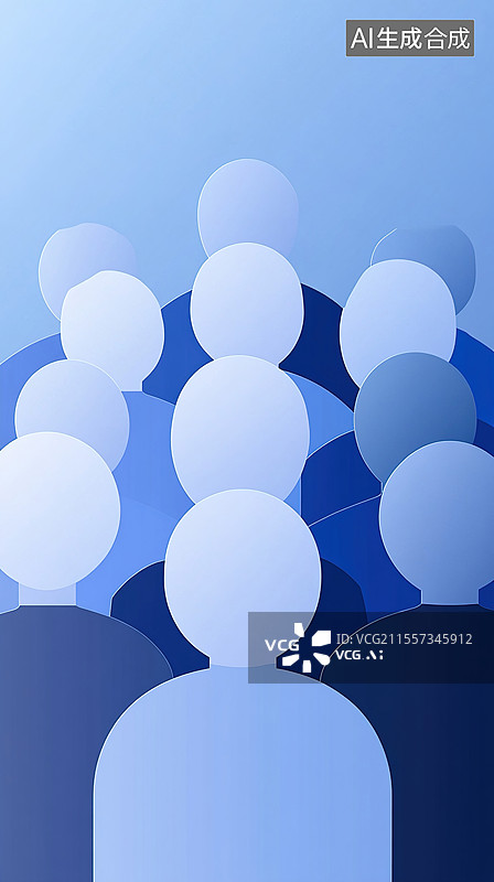【AI数字艺术】动感蓝色渐变企业背景抽象人力资源与网络招聘概念创新设计象征团队合作互利共赢和社会融合互联网招聘与商业图片素材