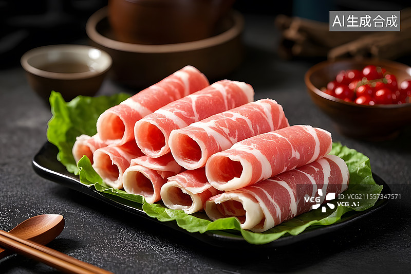【AI数字艺术】鲜嫩肥牛卷的诱惑图片素材