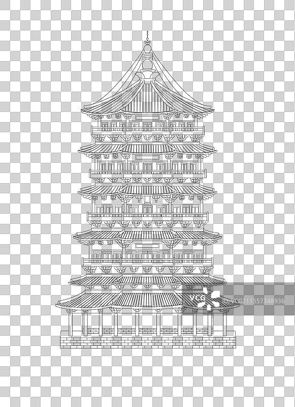 山西省应县木塔释迦塔图片素材