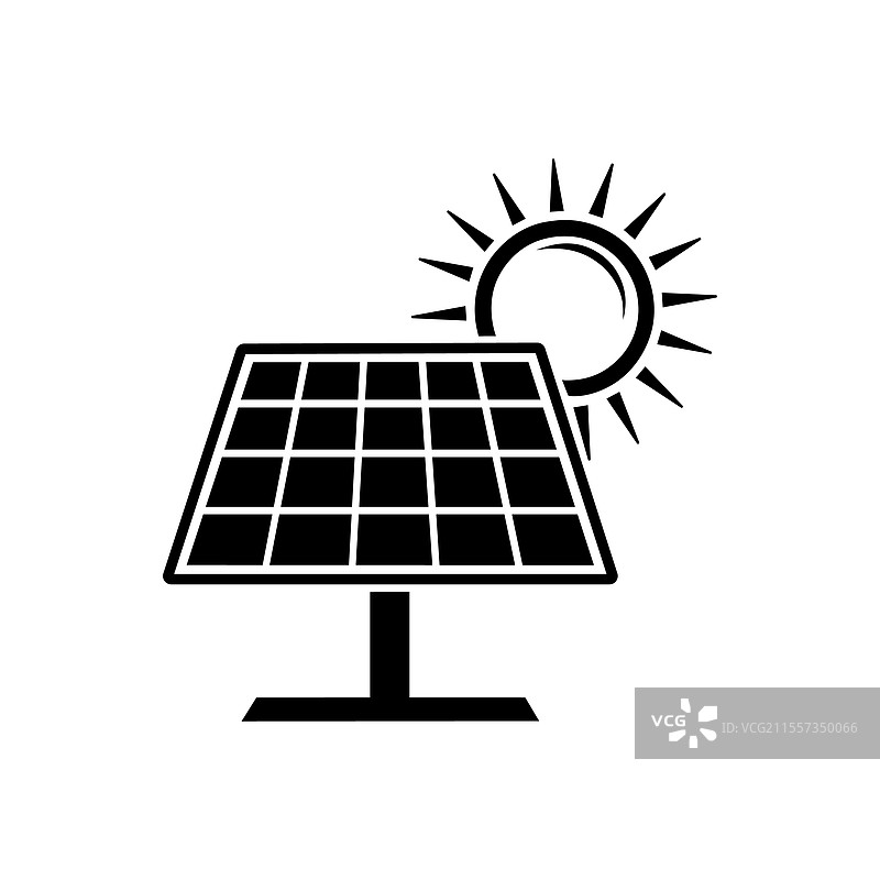 阳光剪影艺术中的太阳能电池板能量图片素材