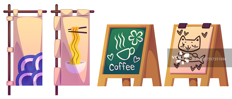 日本咖啡馆入口装饰图片素材