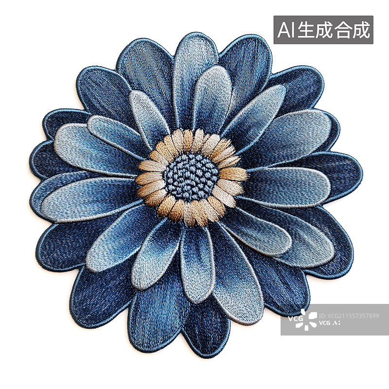 【AI数字艺术】牛仔材质菊花图片素材