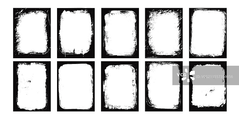 磨砂边框模板，墨水涂料边界图片素材