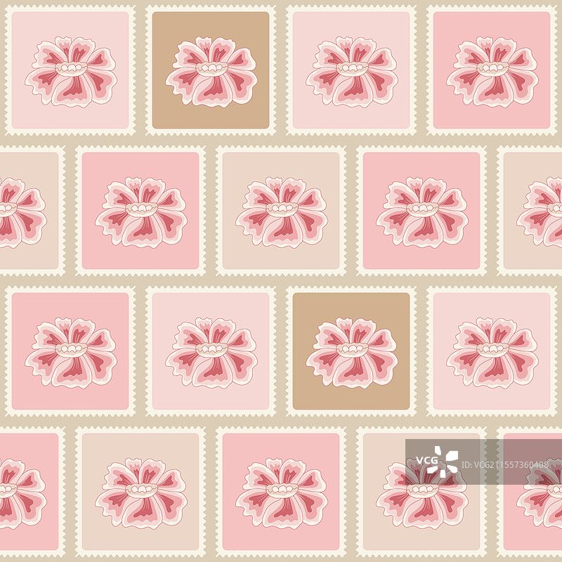 现代的花卉印花邮政无缝图案图片素材