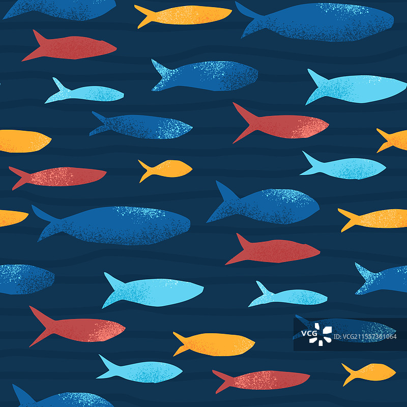 沙丁鱼群的无缝图案图片素材