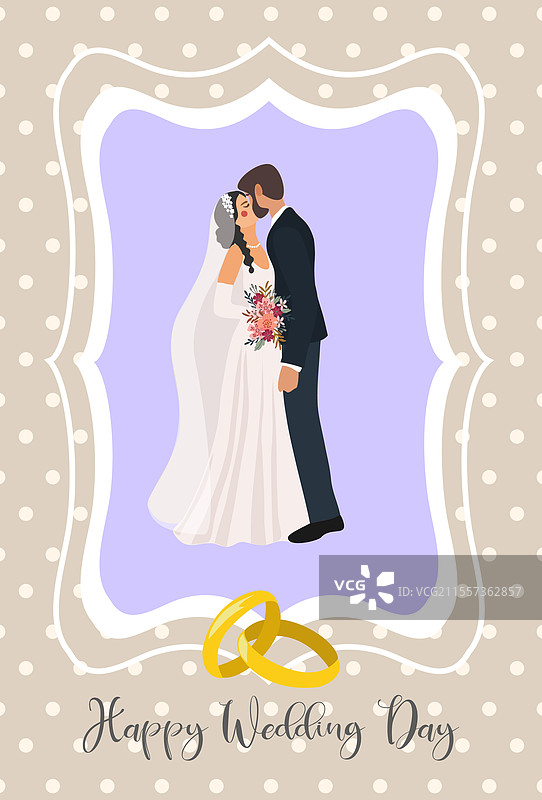 新郎新娘在框架中亲吻图片素材