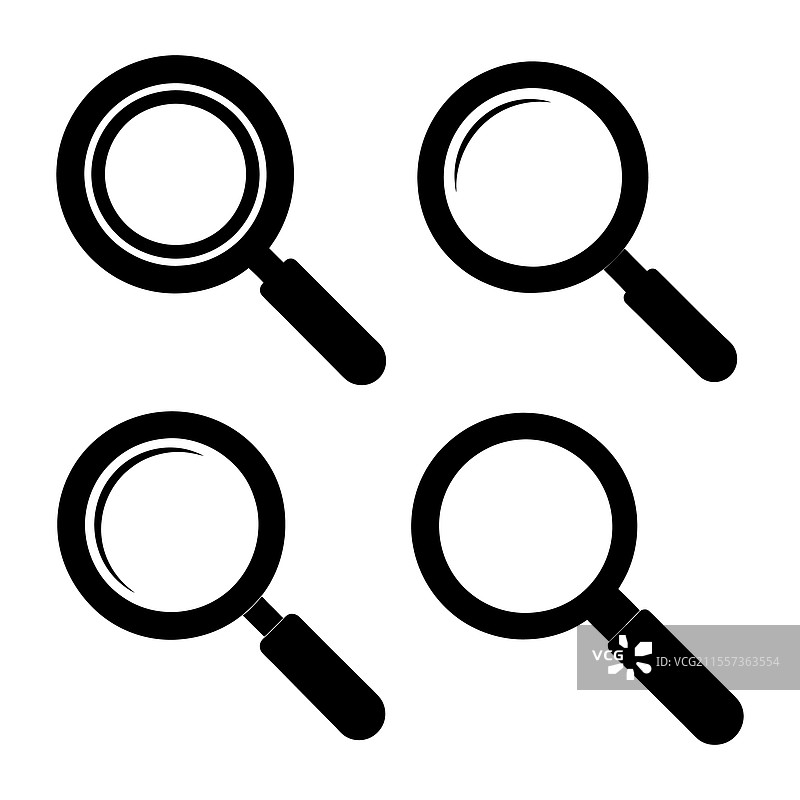 放大镜图标集图片素材