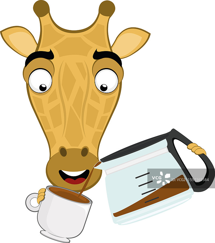 长颈鹿咖啡机杯图片素材