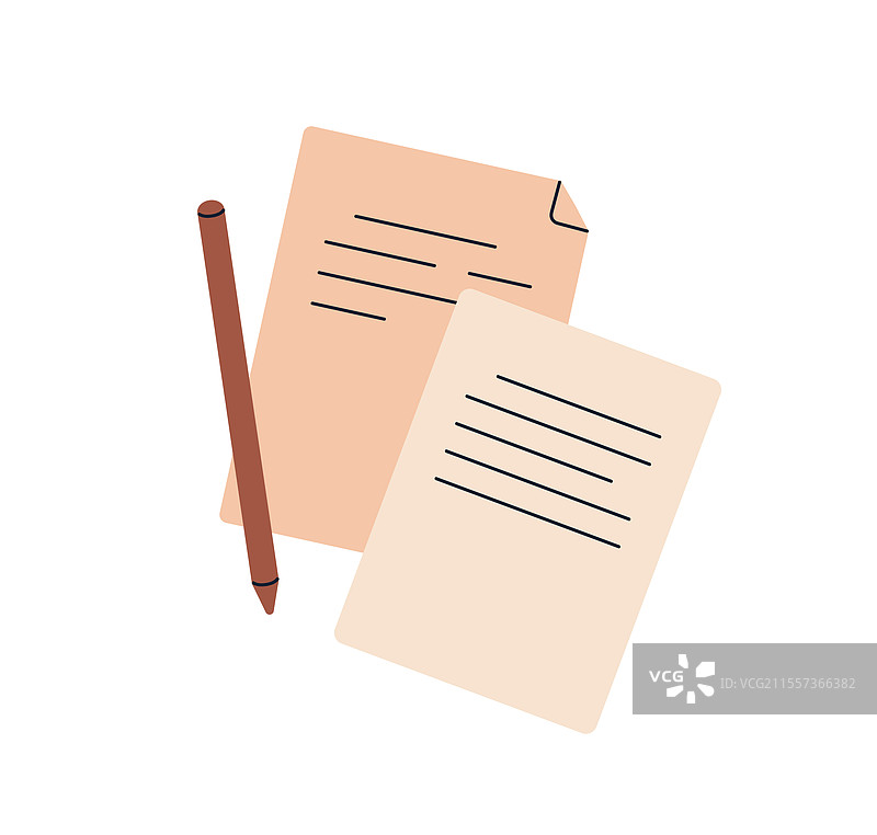 纸质文件与笔的商务文书图片素材