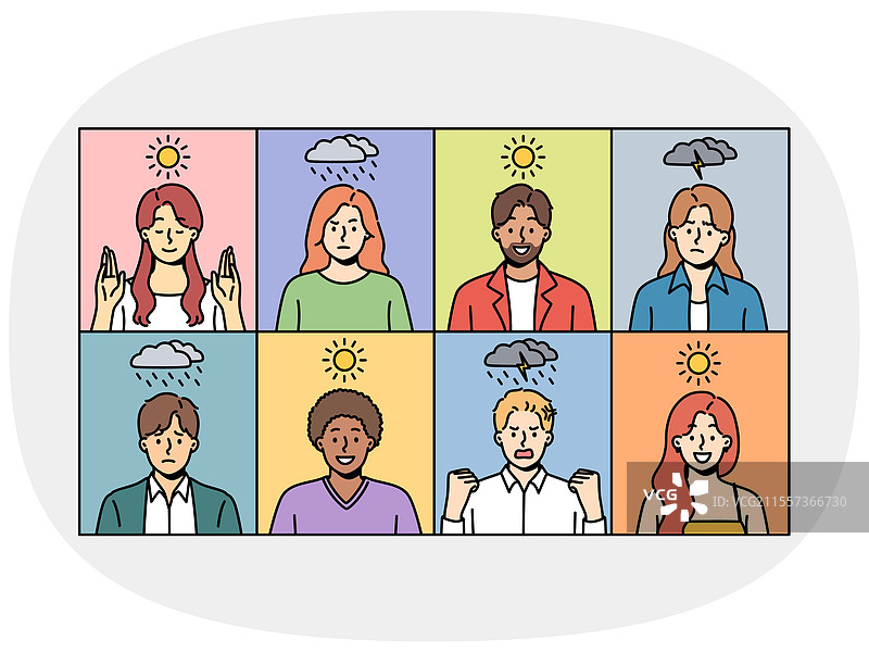 人们因天气变化而情绪波动图片素材