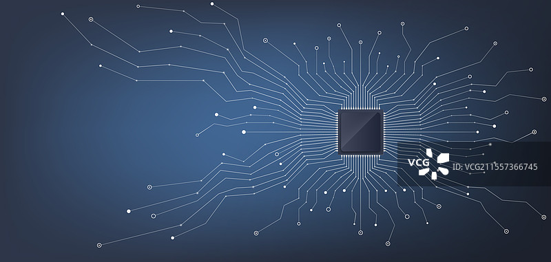 这是一个微芯片的技术图。图片素材