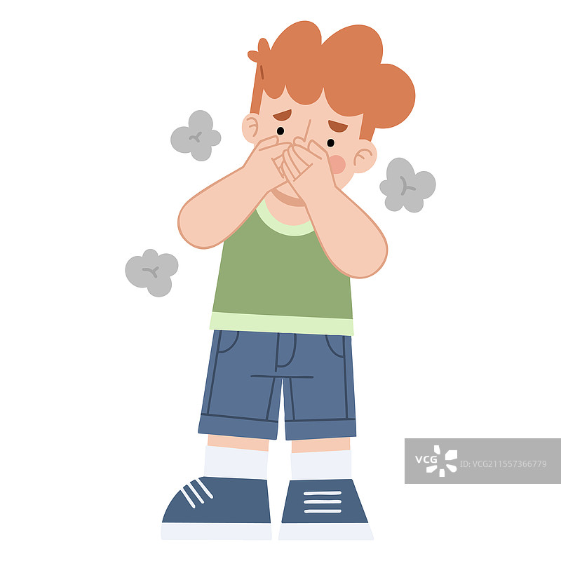 一个男孩在避免污染图片素材