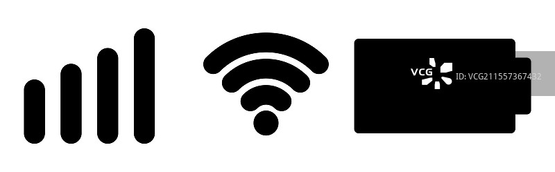 电池、WiFi和信号图标图片素材