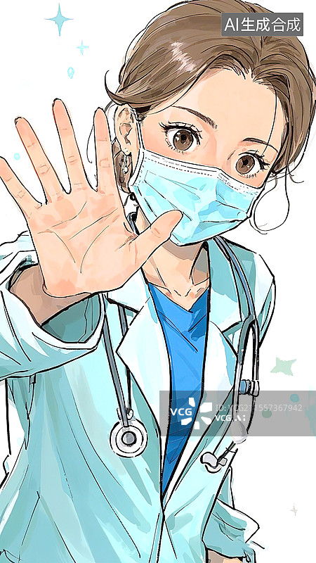 【AI数字艺术】卡通医生形象图片素材